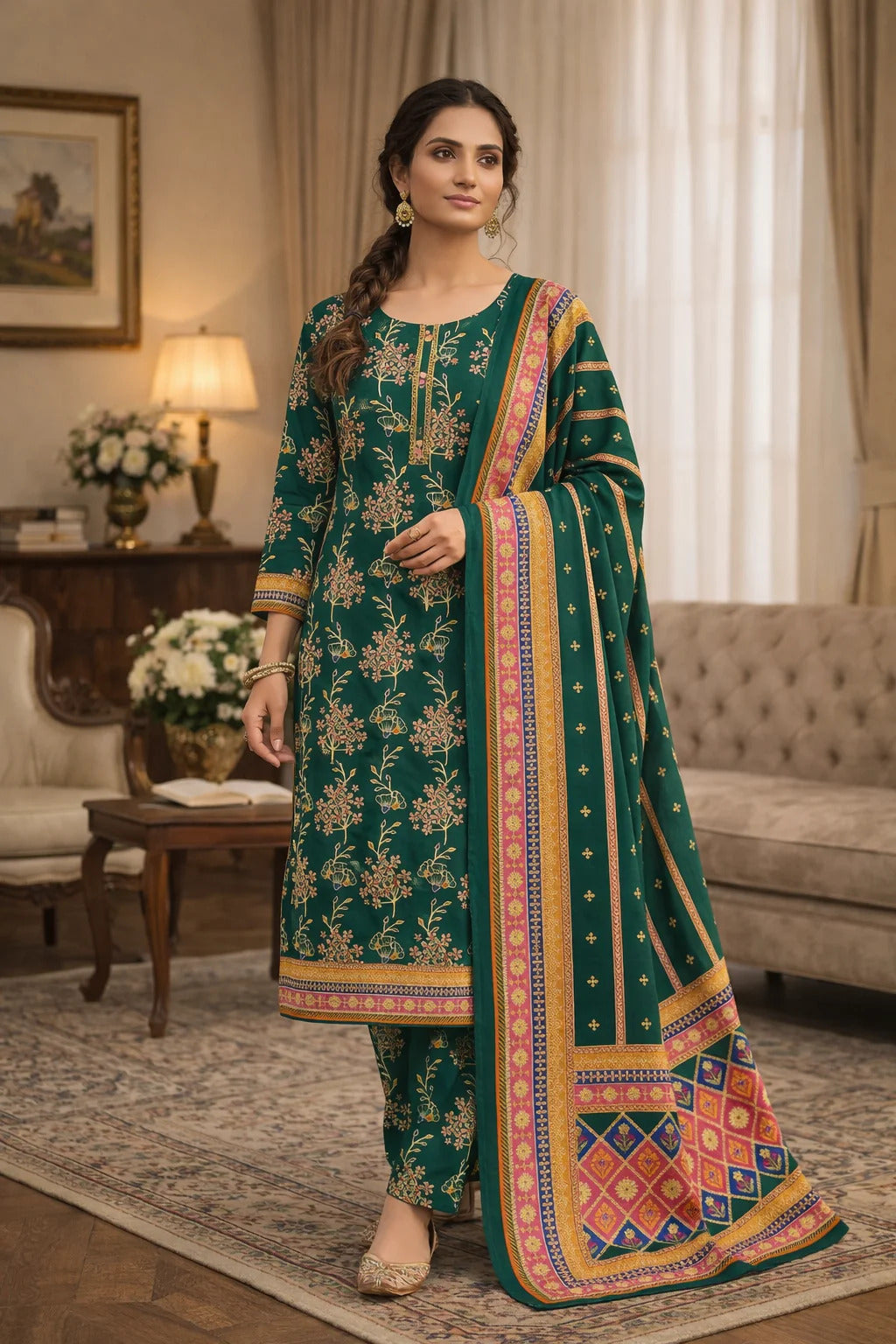 Unstitched Breeze Lawn Suit, All Over Stylish Printed Summer Wear Collection – Random Article VG- 17