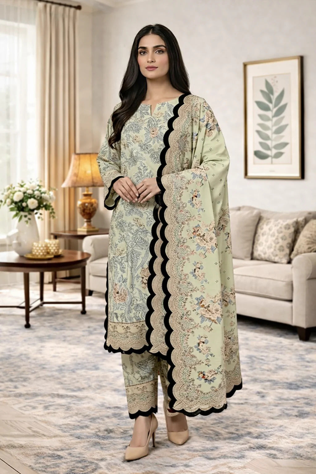 Unstitched Breeze Lawn Suit, All Over Stylish Printed Summer Wear Collection – Random Article VG- 21