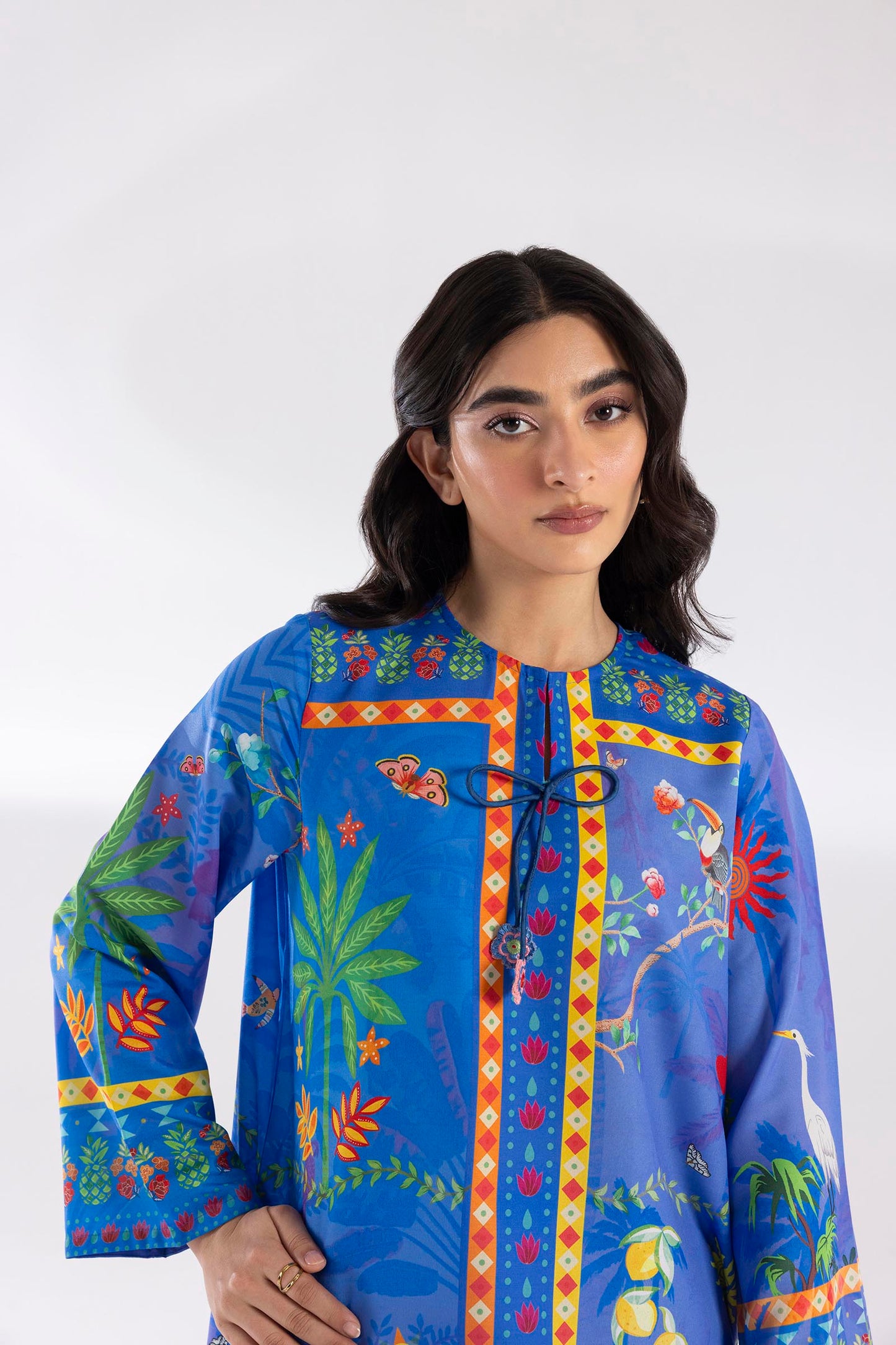 Stitched Printed Linen Shirt+ Culotte
