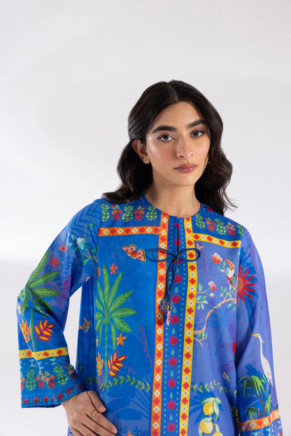 Stitched Printed Linen Shirt+ Culotte