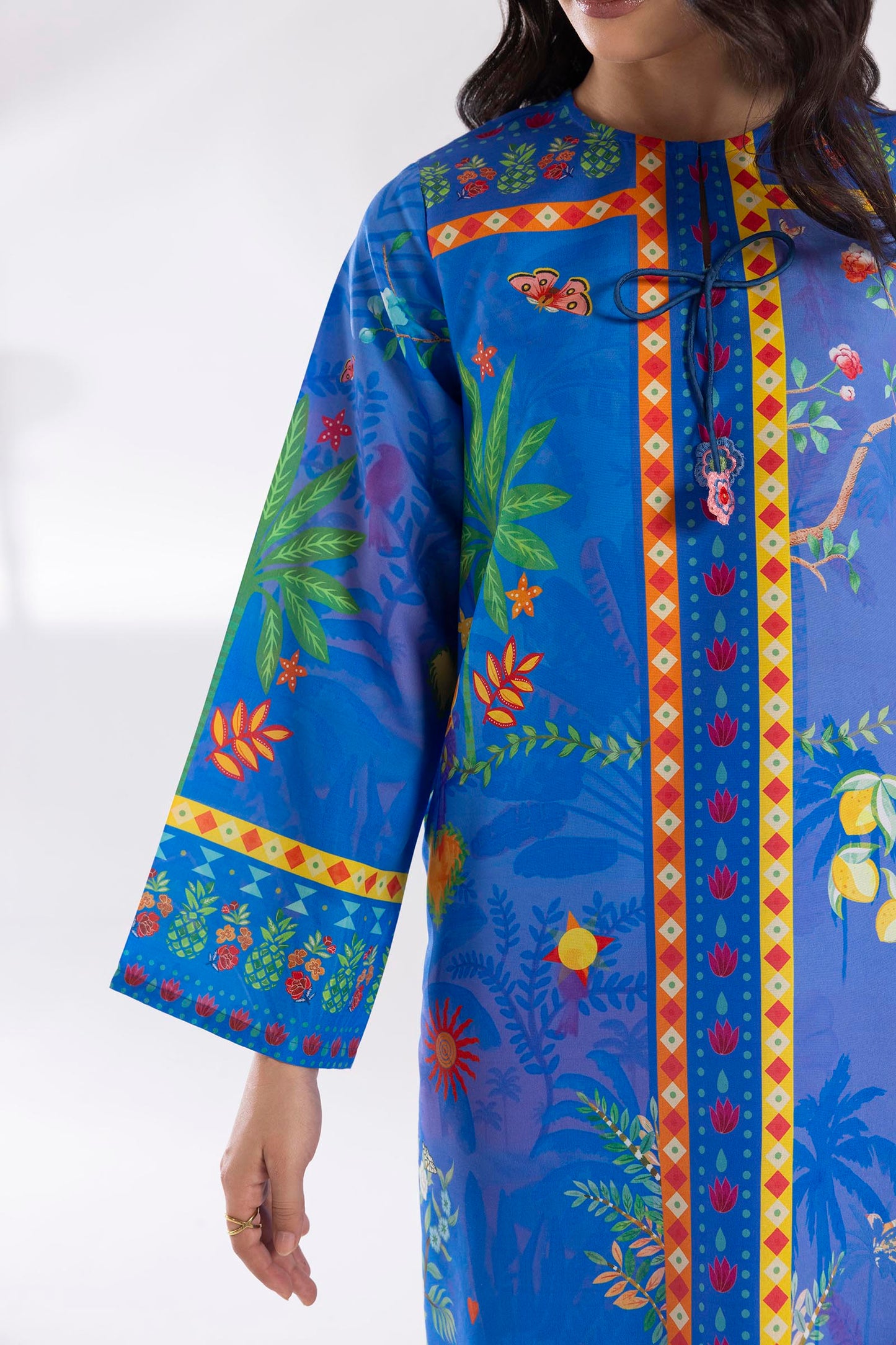 Stitched Printed Linen Shirt+ Culotte