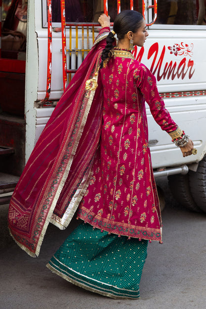 3 Piece Gold and Lacquer Printed Lawn Suit with Gold and Lacquer Printed Chiffon Dupatta and Gold and Lacquer Printed Trouser BM-62031