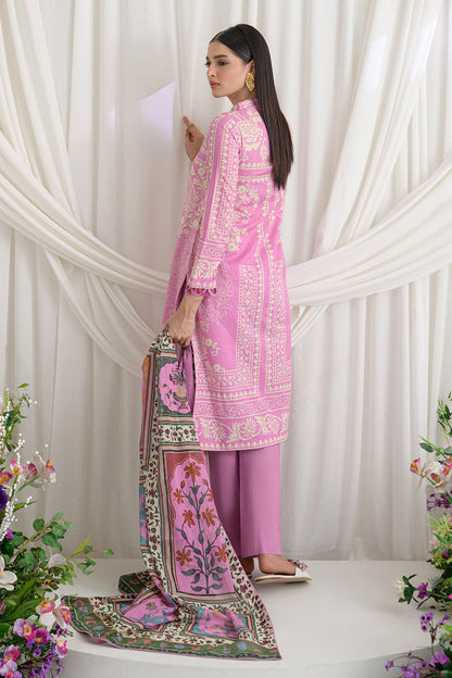 3 Piece Printed Dobby Suit with Printed Lawn Dupatta and Dyed Trouser DB-62001