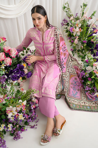 3 Piece Printed Dobby Suit with Printed Lawn Dupatta and Dyed Trouser DB-62001