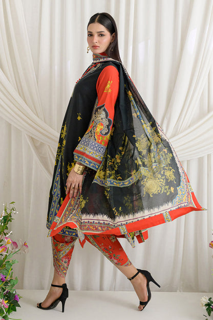 3 Piece Printed Dobby Suit with Printed Lawn Dupatta and Dyed Trouser DB-62003