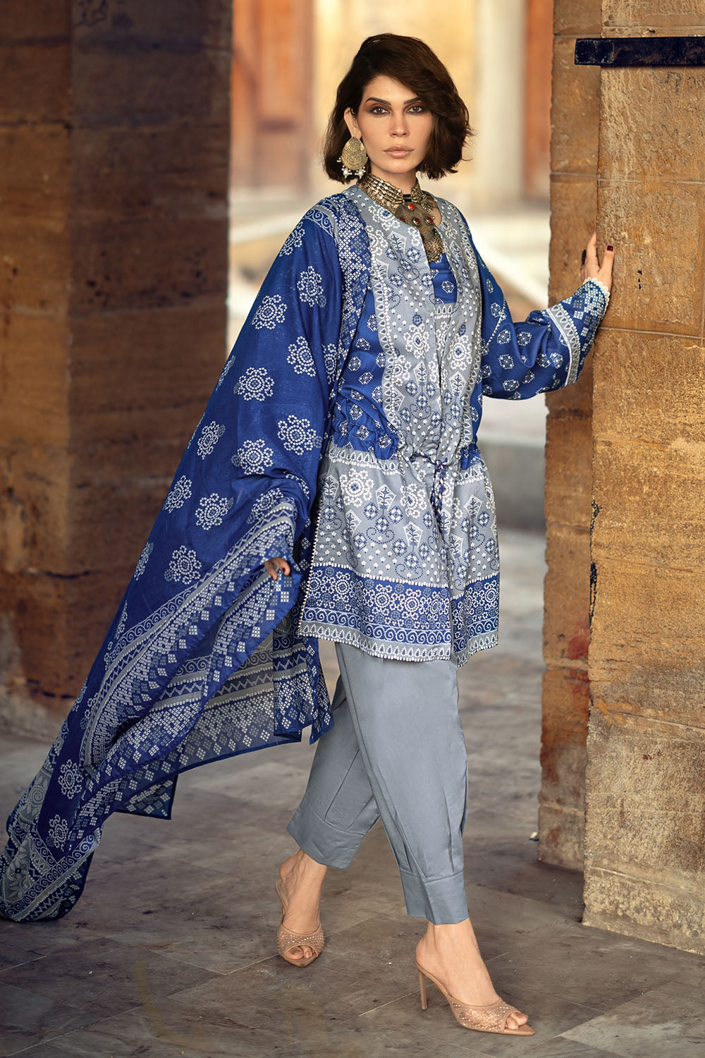 3 Piece Printed Lawn Suit CL-62027 B