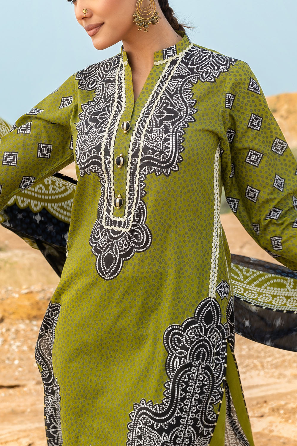 3 Piece Printed Lawn Suit CL-62061 A