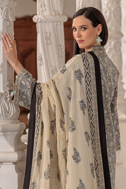3 Piece Printed Lawn Suit and Dyed Trouser CL-62085 B