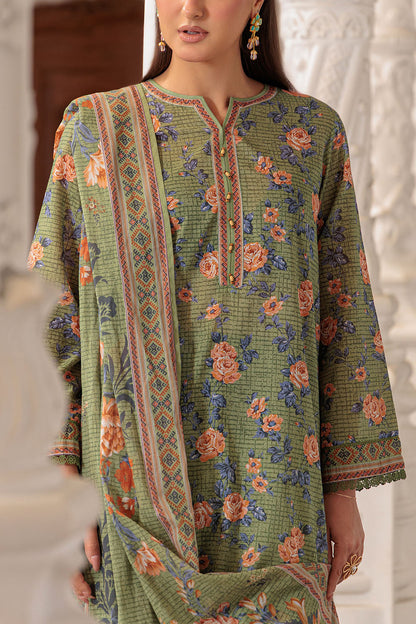 3 Piece Printed Lawn Suit and Dyed Trouser CL-62136 B