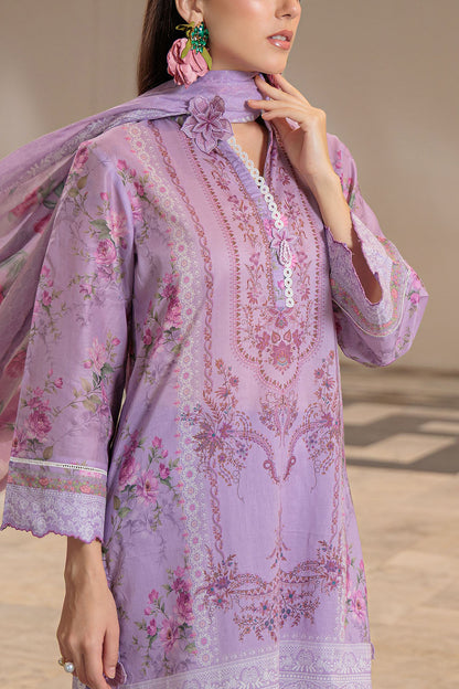 3 Piece Printed Lawn Suit and Dyed Trouser CL-62141