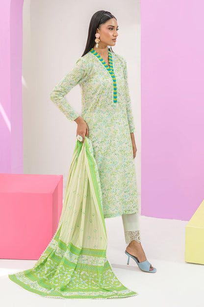 3 Piece Printed Lawn Suit and Dyed Trouser CL-62291 B