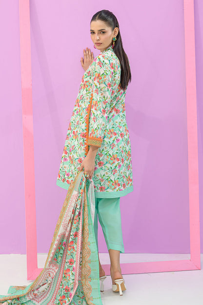 3 Piece Printed Lawn Suit and Dyed Trouser CL-62292 A