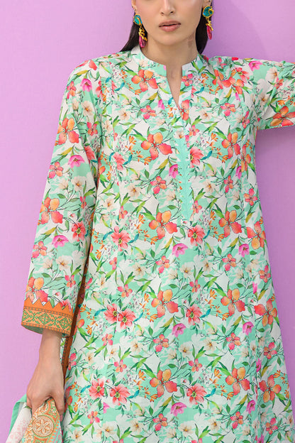 3 Piece Printed Lawn Suit and Dyed Trouser CL-62292 A