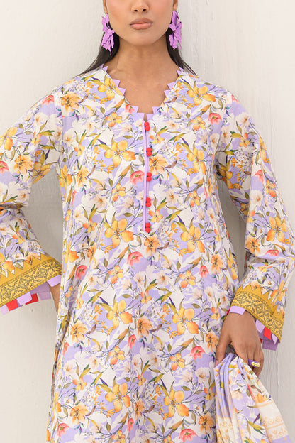 3 Piece Printed Lawn Suit and Dyed Trouser CL-62292 B