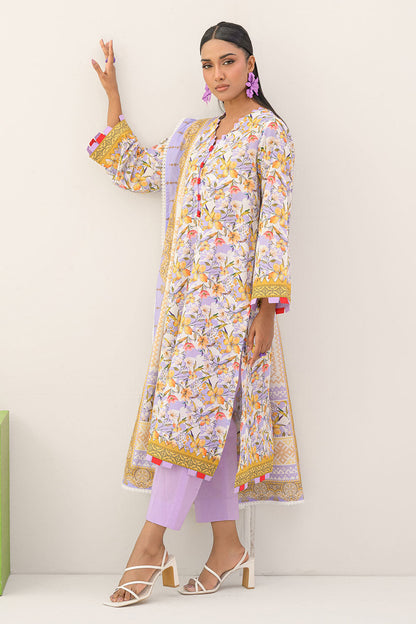 3 Piece Printed Lawn Suit and Dyed Trouser CL-62292 B