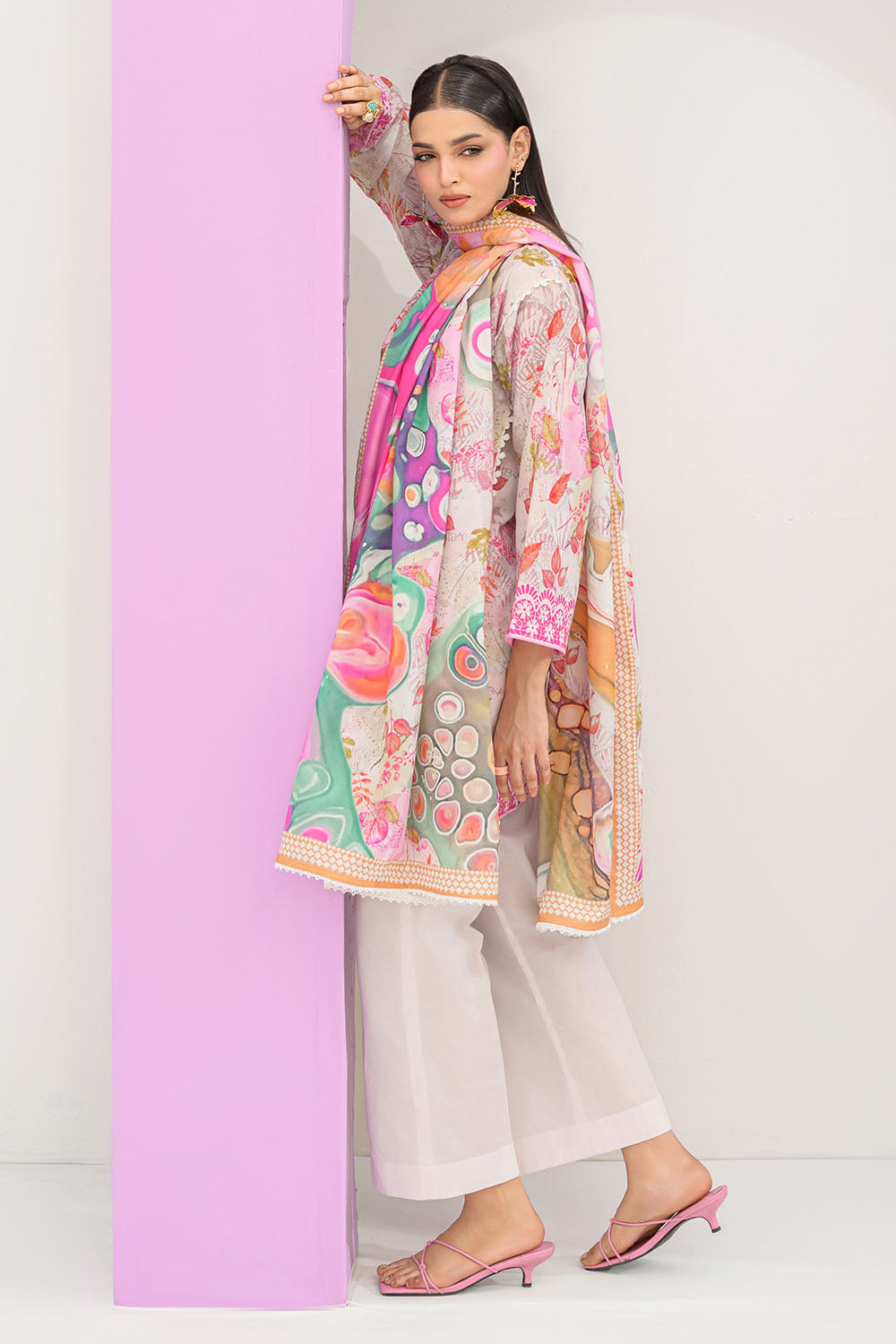 3 Piece Printed Lawn Suit and Dyed Trouser CL-62293 A