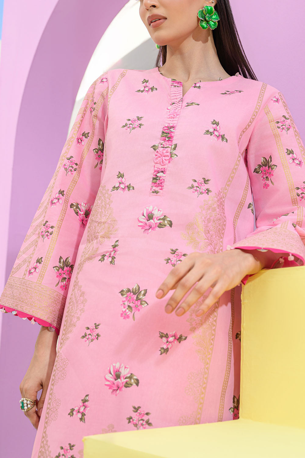 2 Piece Gold Printed Lawn Suit TL-62018