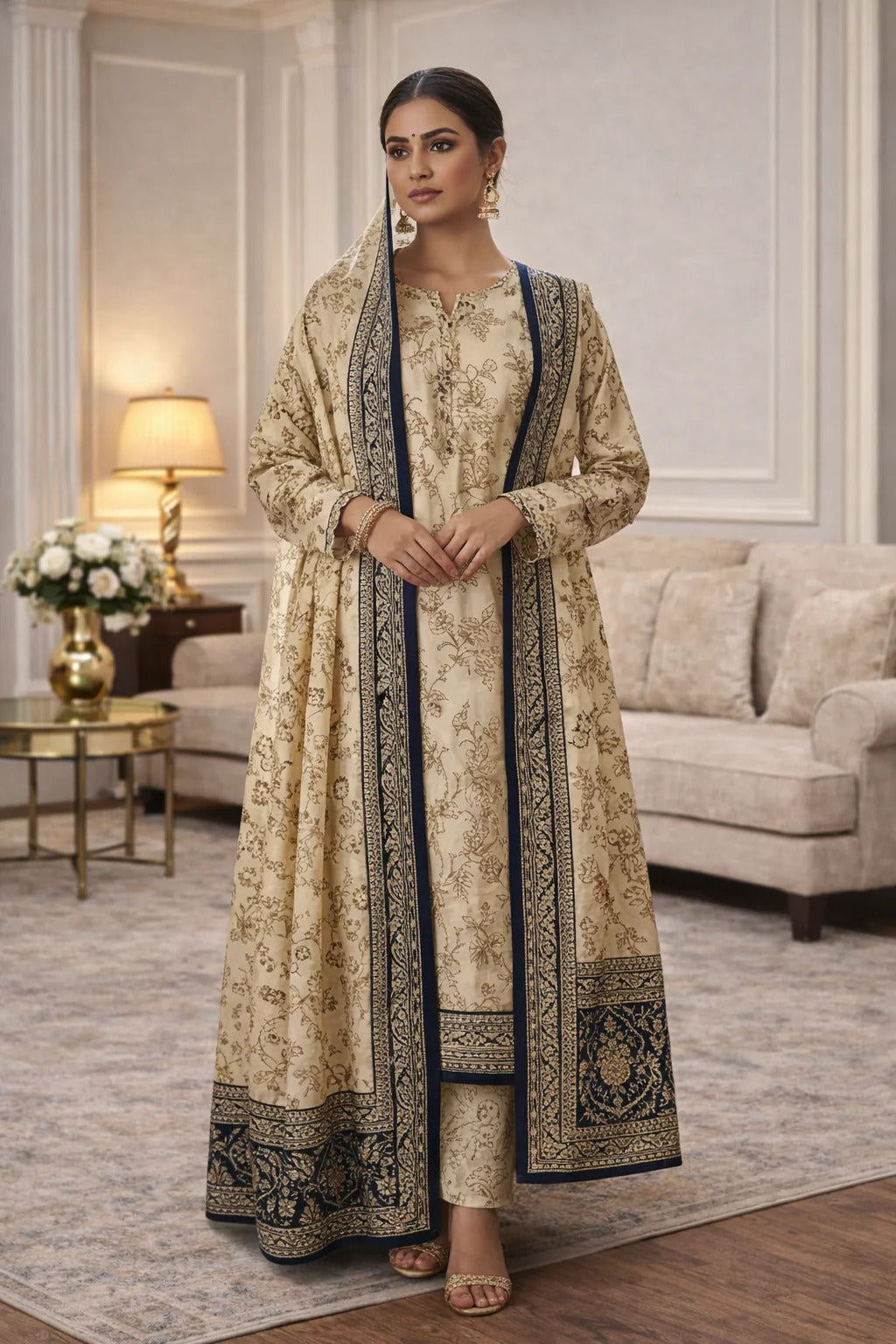 Unstitched Breeze Lawn Suit, All Over Stylish Printed Summer Wear Collection – Random Article VG- 26