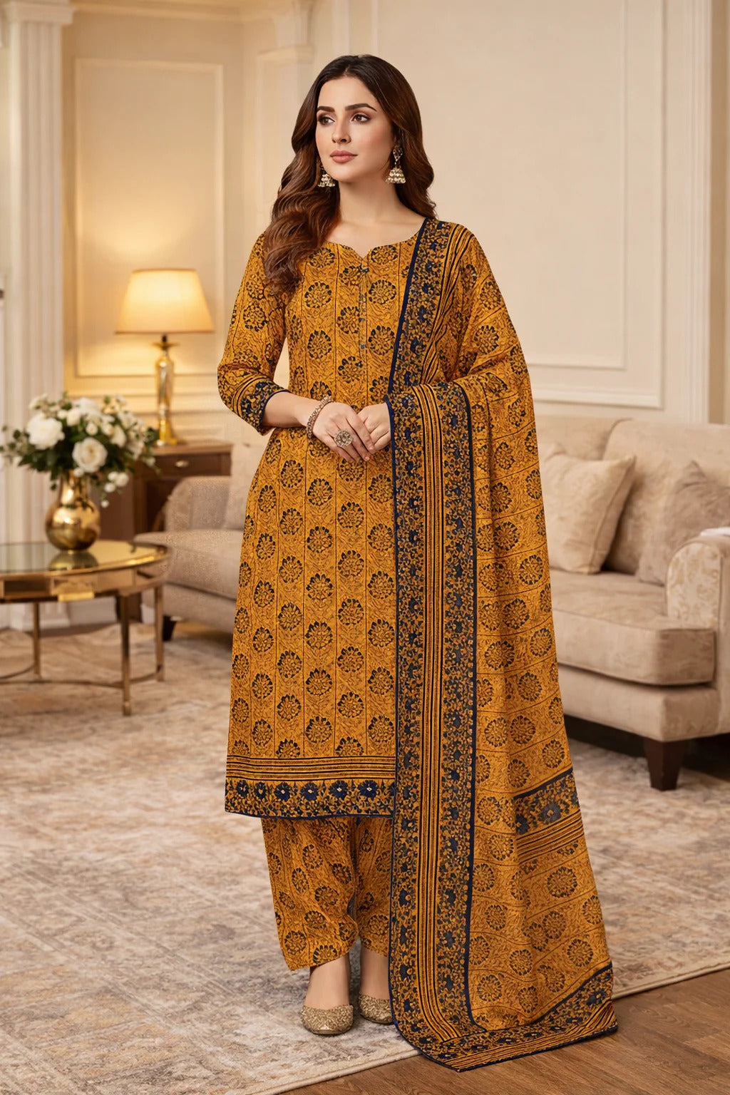 Unstitched Breeze Lawn Suit, All Over Stylish Printed Summer Wear Collection – Random Article VG- 20