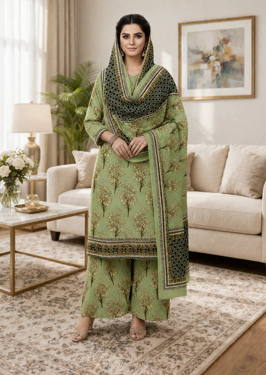 Unstitched Breeze Lawn Suit, All Over Stylish Printed Summer Wear Collection – Random Article VG- 23