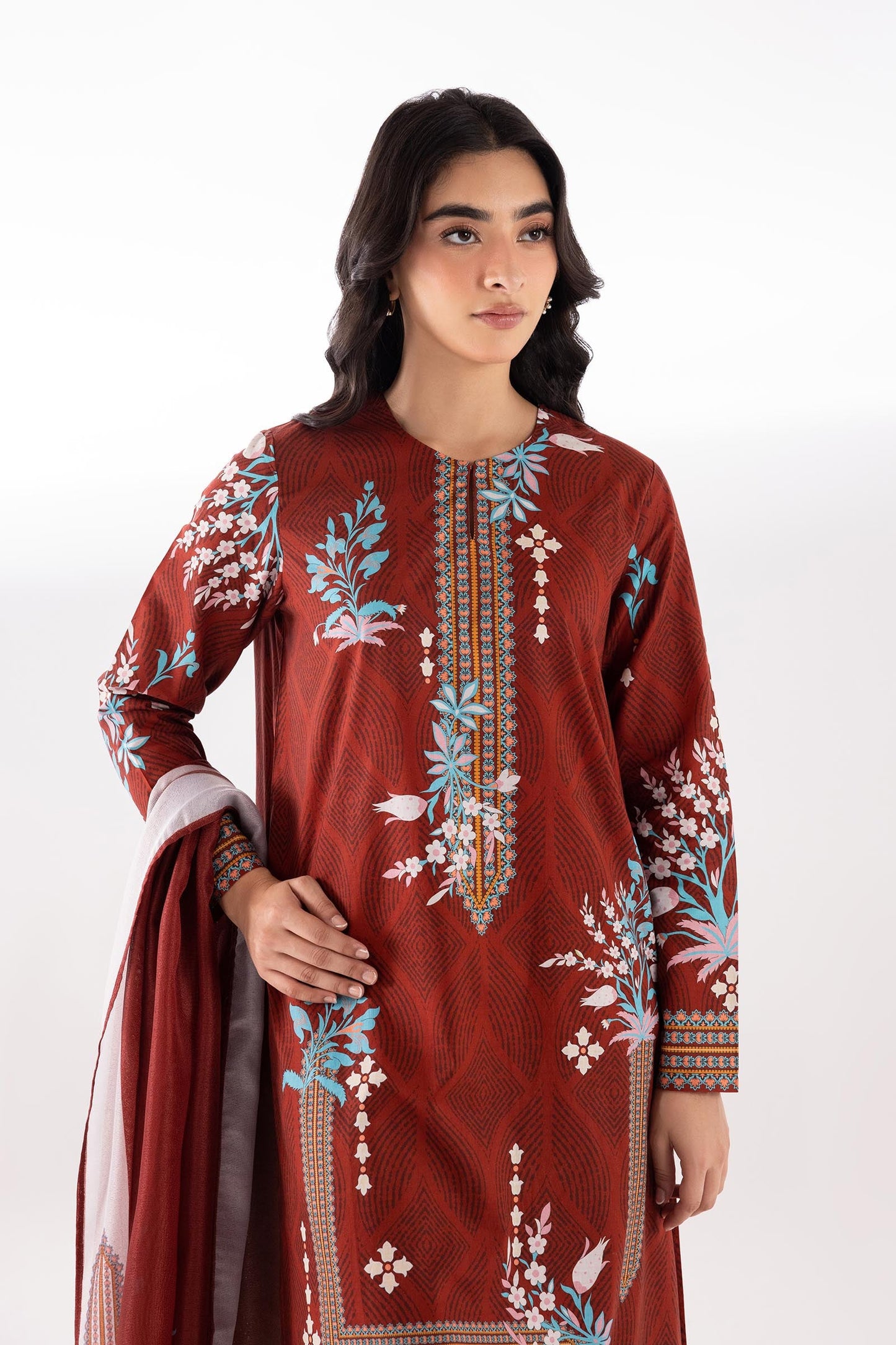 Stitched Printed Lawn Shirt + Culotte