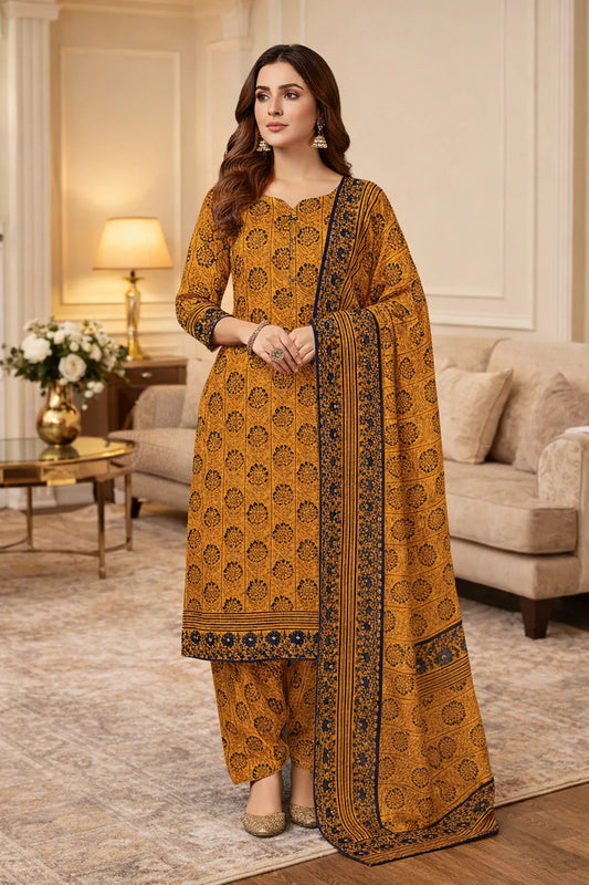Swiss Lawn Unstitched 3 Piece Suit - A1798