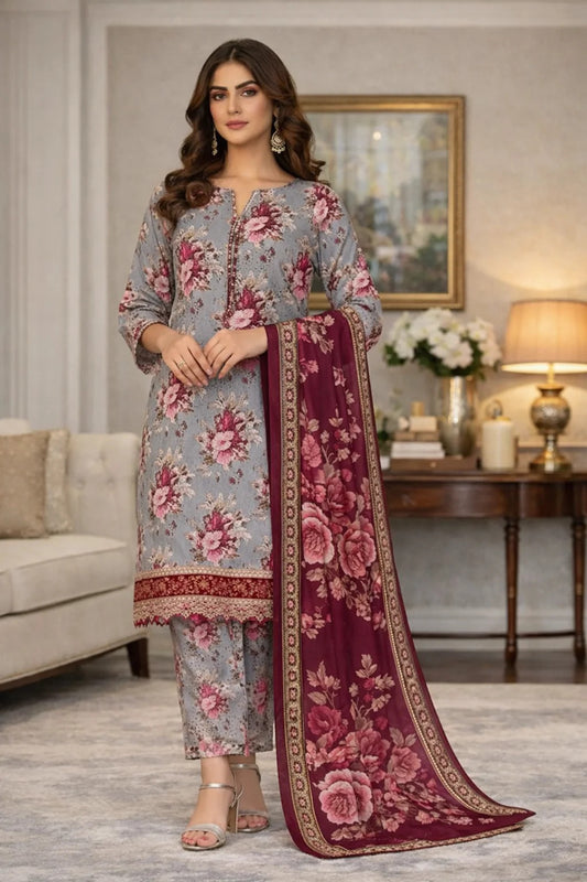 Unstitched Breeze Lawn Suit, All Over Stylish Printed Summer Wear Collection – Random Article VG- 15